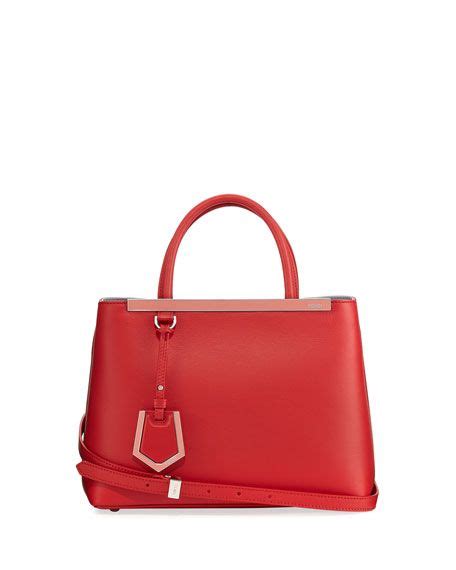 fendi mini 2jours leather and fur crossbody bag|Fendi Mini 2jours Structured Leather Bag, Red .